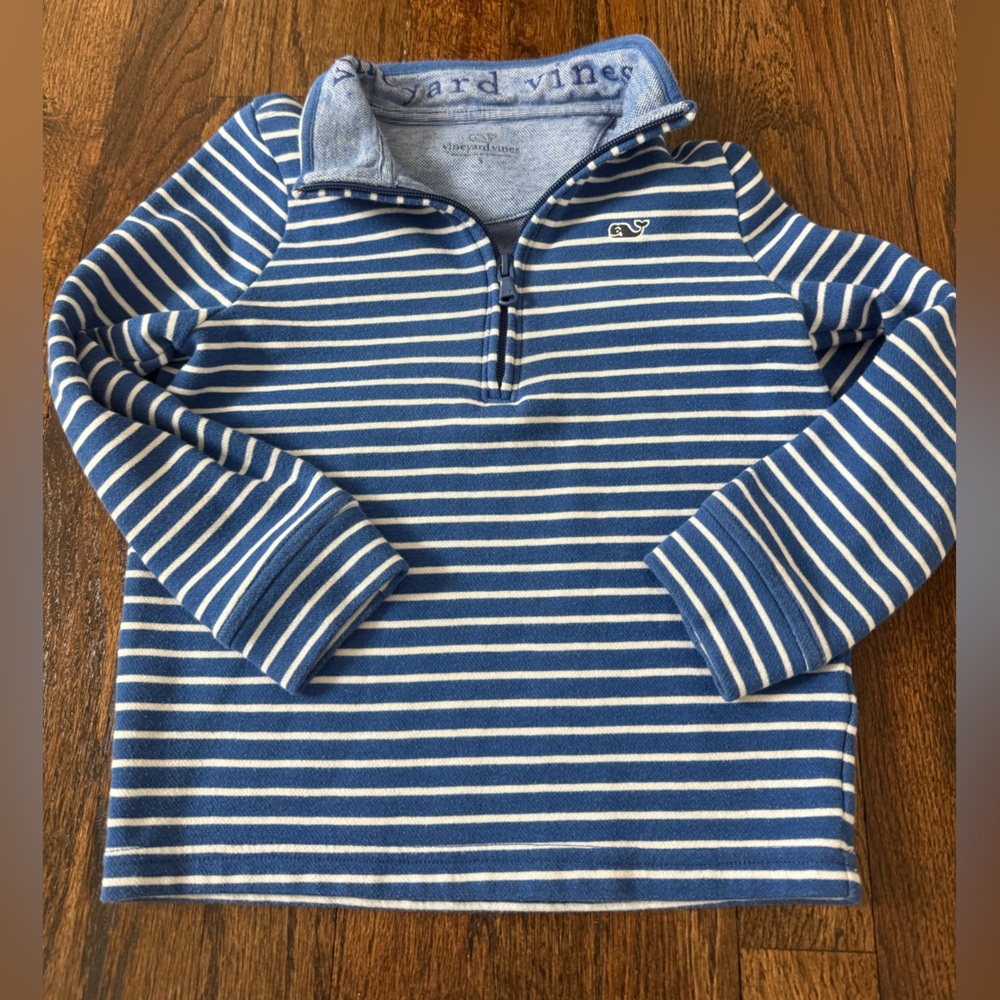 Vineyard Vines Navy and Cream Striped Sweater